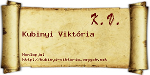 Kubinyi Viktória névjegykártya